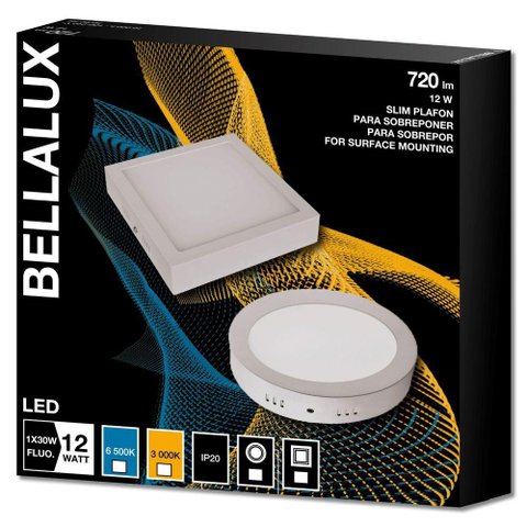 Painel de Led Sobrepor 12w Quadrado Branco 6500k Bellalux 12w 6500k Sobrepor