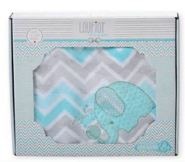Cobertor para bebê Bordado - 90x110cm - Classic Loupiot - Azul - 1