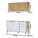 Ver imagem 4 de Cozinha Compacta Helena 120 Cm Helena 6 Portas 2 Gavetas Castanho/off White - Panorama Móveis