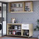 Ver imagem 2 de Cozinha Compacta Helena 120 Cm Helena 6 Portas 2 Gavetas Castanho/off White - Panorama Móveis