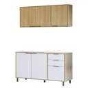 Ver imagem 3 de Cozinha Compacta Helena 120 Cm Helena 6 Portas 2 Gavetas Castanho/off White - Panorama Móveis
