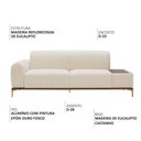 Ver imagem 3 de Sofá Molino 3 Lugares 180cm C/mesa Auxiliar Esquerdo Pés Ouro.f Bouclé Off White - Nexta Casa
