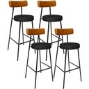 Ver imagem 1 de Kit 04 Banquetas Alta Bar Cozinha Sala De Jantar Milão L02 Couríssimo Whisky Preto - Lyam Decor