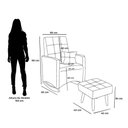 Ver imagem 4 de Poltrona de Amamentação e Descanso Anne com Base Balanço e Puff Linho Cinza - Desk Design