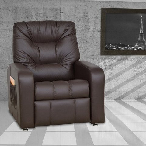 Poltrona do Papai Reclinável Azera Corino Marrom Matrix