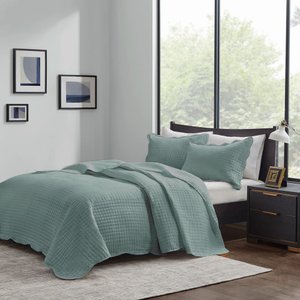 Kit Colcha Milão Corttex Queen 3 peças 150 Fios Color Art Geométricos Cinza