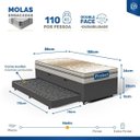Ver mais imagens de Cama Box Baú com Colchão de Molas Ensacadas Double Face Pillow Euro Alfa Probel + Auxiliar