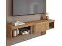 Ver imagem 4 de Painel para Tv até 45 Polegadas Sala Quarto Luxo Completo Ripado Moderno Rack Cor Fendi/buriti