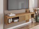 Ver imagem 3 de Painel para Tv até 45 Polegadas Sala Quarto Luxo Completo Ripado Moderno Rack Cor Fendi/buriti