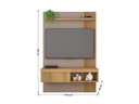 Ver imagem 5 de Painel para Tv até 45 Polegadas Sala Quarto Luxo Completo Ripado Moderno Rack Cor Fendi/buriti