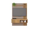 Ver imagem 1 de Painel para Tv até 45 Polegadas Sala Quarto Luxo Completo Ripado Moderno Rack Cor Fendi/buriti