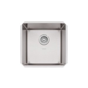Cuba de Embutir Quadrum 40 U Undermount Tramontina 40 x 40 x 20 cm em Aço Inox Scotch Brite com V