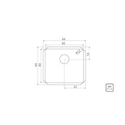 Cuba de Embutir Quadrum 40 U Undermount Tramontina 40 x 40 x 20 cm em Aço Inox Scotch Brite com V - 4