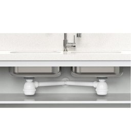 Sifão Universal com Copo Duplo Branco - Blukit 031307-46 - 2