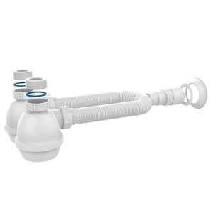 Sifão Universal com Copo Duplo Branco - Blukit 031307-46