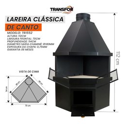 Lareira Clássica de Canto - Tr1552 - 3