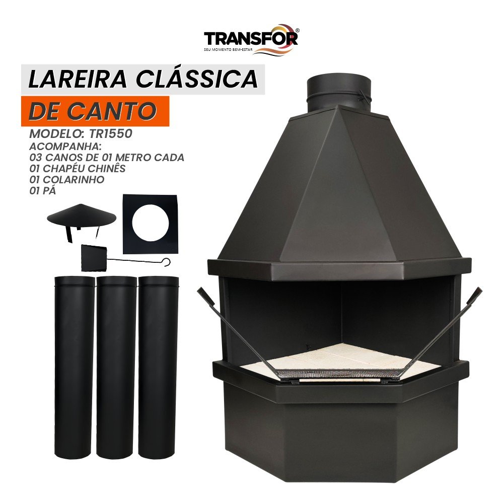 Lareira Clássica de Canto - Tr1550 - 2