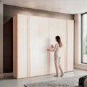 Ver imagem 5 de Guarda-Roupa Casal 6 Portas Marseille Bege/Off White/Carvalho Nature