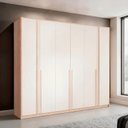 Ver imagem 1 de Guarda-Roupa Casal 6 Portas Marseille Bege/Off White/Carvalho Nature