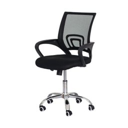 Cadeira de Escritório Basic Diretor Tela Mesh Preta Base Giratória Cromada Altura Ajustável - 1