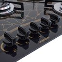 Ver imagem 4 de Cooktop Chamalar Bivolt Premium 5 Bocas Ultra Chama Vidro Temperado Mesclado Preto