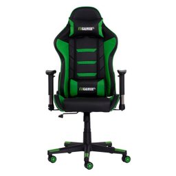 Cadeira Gamer Ii Reclinável 180 Graus Giratória Preta com Verde Altura Ajustável Função Relax - 2