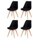 Ver imagem 1 de Kit 4 Cadeiras Leda Saarinen Design Veludo Preta Sala Cozinha Jantar