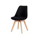 Ver imagem 2 de Kit 4 Cadeiras Leda Saarinen Design Veludo Preta Sala Cozinha Jantar