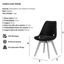 Ver imagem 6 de Kit 4 Cadeiras Leda Saarinen Design Veludo Preta Sala Cozinha Jantar