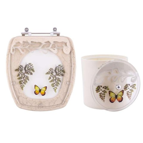 Assento Sanitário Thema e Lixeira Decorados para Vaso Incepa