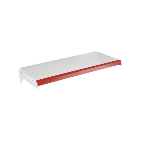Bandeja Prateleira Ponta 30x73 para Gôndolas New Plus com Porta Etiqueta Vermelho - SA Gôndolas