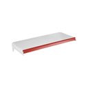 Ver imagem 1 de Bandeja Prateleira Ponta 30x73 para Gôndolas New Plus com Porta Etiqueta Vermelho - SA Gôndolas