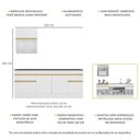 Ver imagem 6 de Armário Cozinha 220cm Com Rodapé Multimóveis Branco/dourado