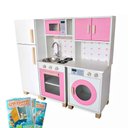 Ver imagem 2 de Kit Mini Cozinha Infantil com Geladeira e Máquina de Lavar - Rosa