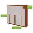 Ver imagem 4 de Guarda Roupa Casal Ambiente Bertha 6 Portas 2 Gavetas Frassino Off White - Lopas