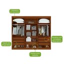 Ver imagem 5 de Guarda Roupa Casal Ambiente Bertha 6 Portas 2 Gavetas Frassino Off White - Lopas