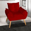 Ver imagem 1 de Poltrona Decorativa Opala Suede Vermelho MV Estofados