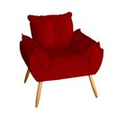 Ver imagem 2 de Poltrona Decorativa Opala Suede Vermelho MV Estofados
