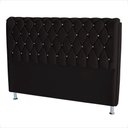 Ver imagem 2 de Cabeceira de Cama Box Jully Casal 140 Cm Botão Strass Suede Preto Eli Móveis