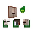 Ver imagem 3 de Guarda Roupa Casal 6 Portas (2 C/ Espelho) e 3 Gavetas Débora Cinamomo - Acp