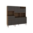 Ver imagem 6 de Kit de Cozinha Compacta Malbec Prime C/ 12 Portas e 2 Gavetas 204cm Ebano/grafite - Genialflex