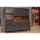 Ver imagem 4 de Kit de Cozinha Compacta Malbec Prime C/ 12 Portas e 2 Gavetas 204cm Ebano/grafite - Genialflex