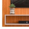 Painel Para Sala Pequena TV Até 50 Polegadas Carvalho Nobre Griz Tibério Shop JM - 3