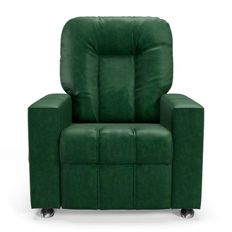 Poltrona do Papai Reclinável Sala de Cinema Pequim Manual PU Verde G23 - Gran Belo