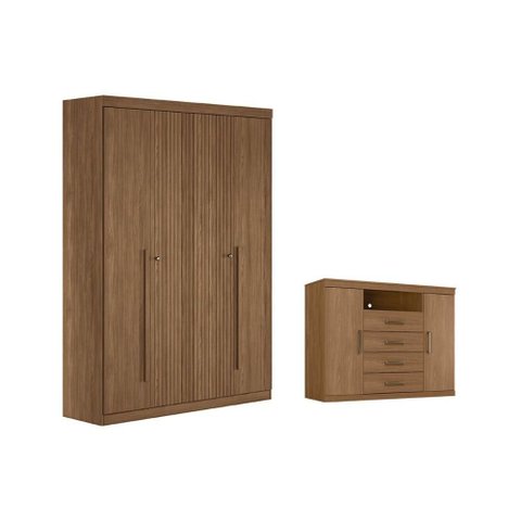 Quarto Completo Modu +1CÔMODA QC339 Jatobá - Santos Andirá