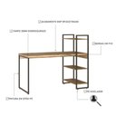 Ver imagem 3 de Mesa C-estante Alta 135x64x115cm C-03 Prateleiras Carvalho - Est.preta Carvalho - Est.preta