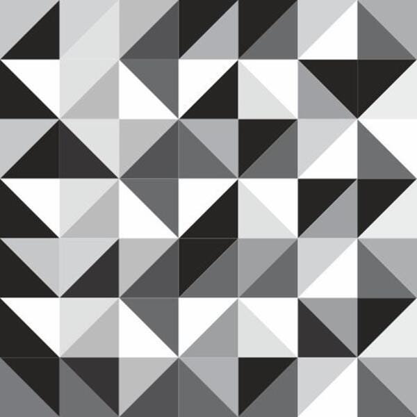 Geométrico Preto e Branco - Papel de Parede - 0,58 x 2,00m - 2