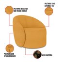 Ver imagem 4 de Sofá 4 Lugares Orgânico 220cm Morgan e Poltrona Lua Bouclê Mostarda D03 - D’Rossi