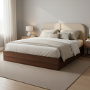 Ver imagem 3 de Cabeceira Clean 1.60m para Cama Queen Design Orgânico Dobrável Estofado Linho Bege - Lh Móveis