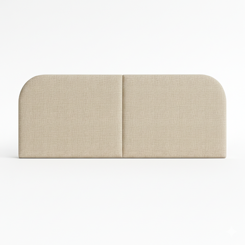 Cabeceira Clean 1.60m para Cama Queen Design Orgânico Dobrável Estofado Linho Bege - Lh Móveis